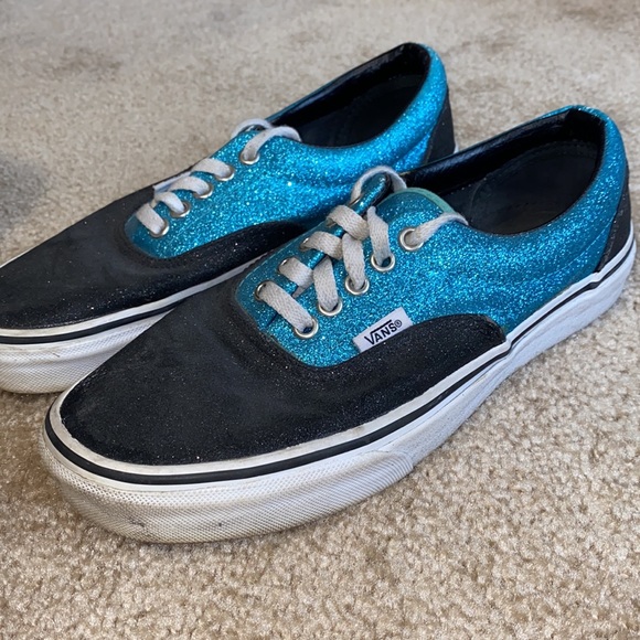 Vans w/ blue & black glitter - Picture 4 of 10